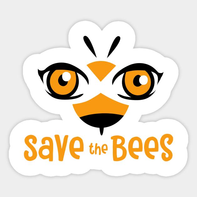 Save the Bees wings eyes Sticker by Qprinty